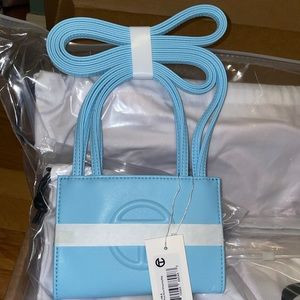 Small Telfar Pool Blue Shopping Bag